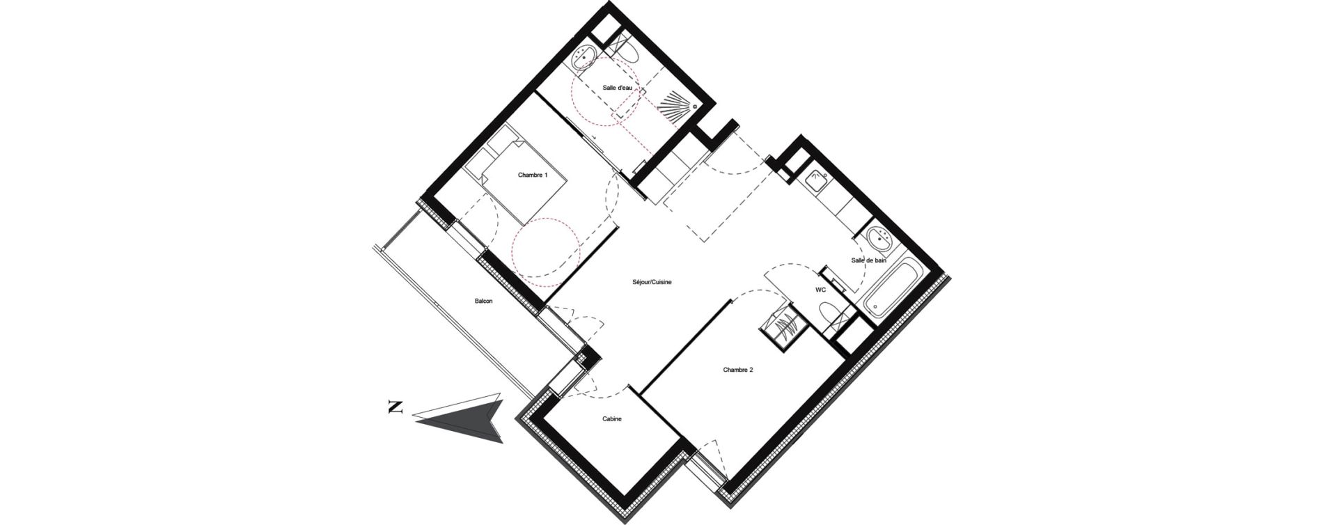 Appartement T3 meubl&eacute; de 57,54 m2 &agrave; Vars Centre