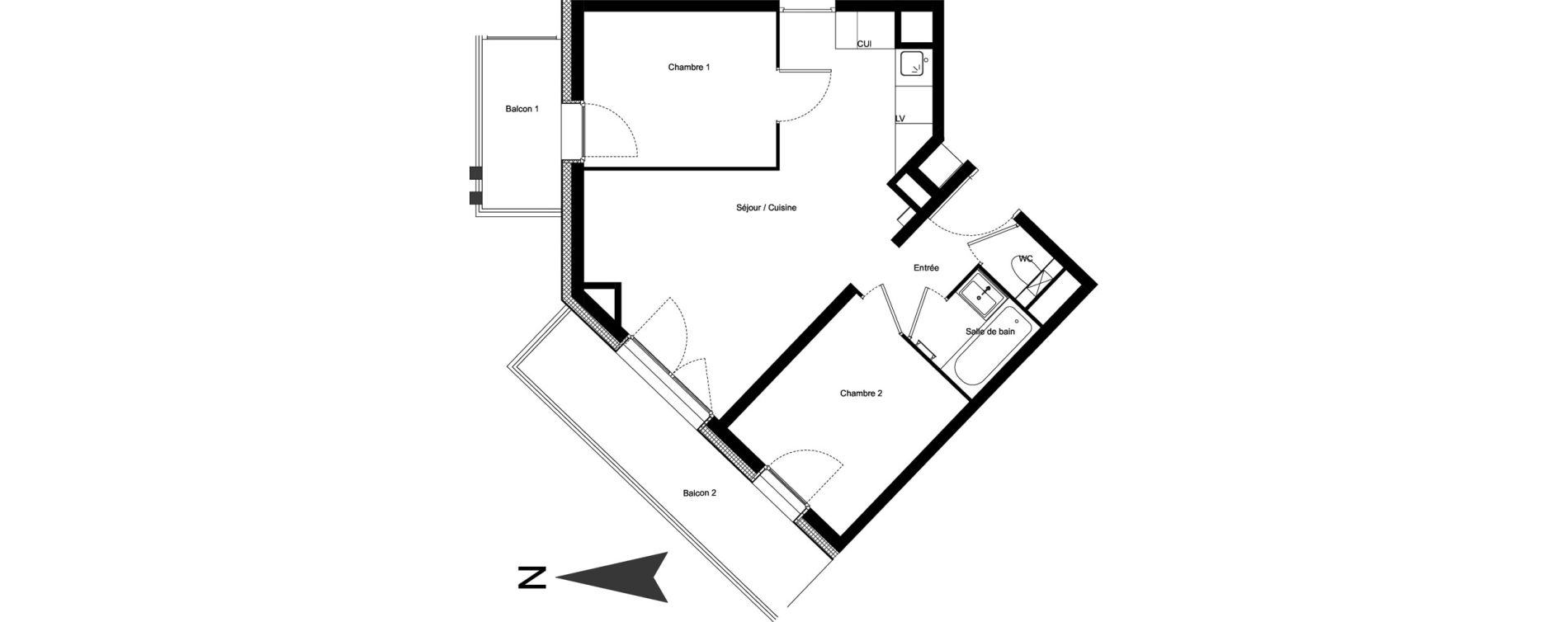 Appartement T3 meubl&eacute; de 42,33 m2 &agrave; Vars Centre