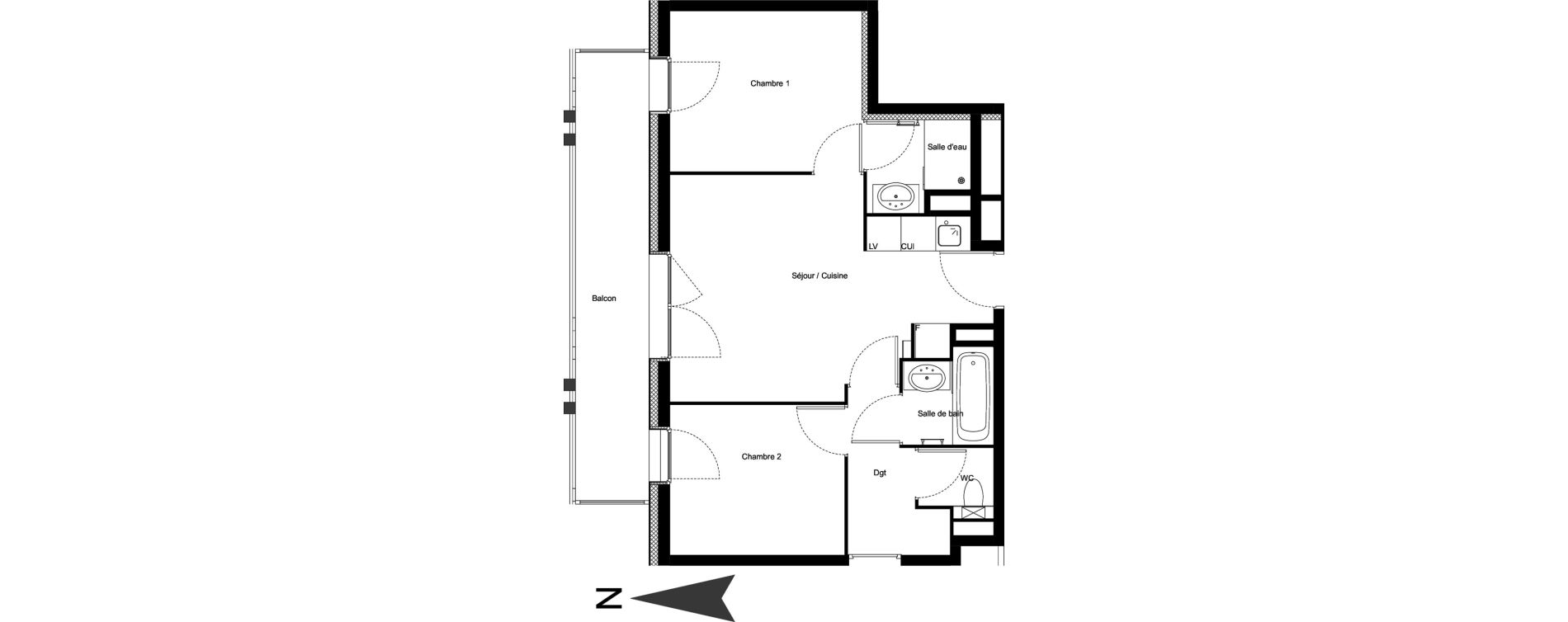 Appartement T3 meubl&eacute; de 47,03 m2 &agrave; Vars Centre