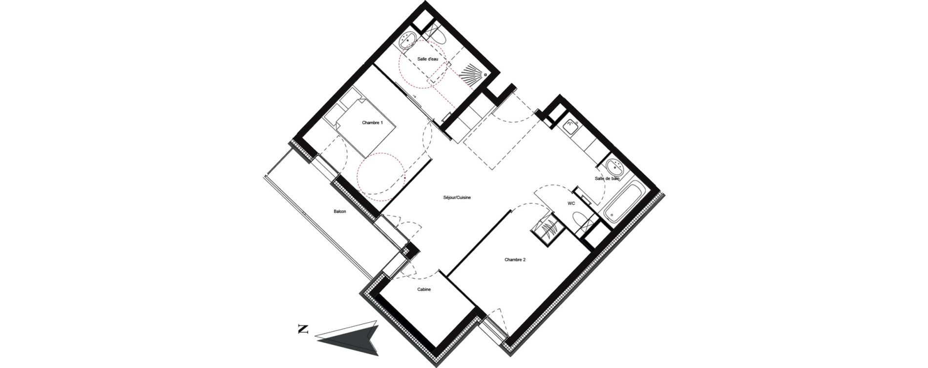Appartement T3 meubl&eacute; de 57,54 m2 &agrave; Vars Centre