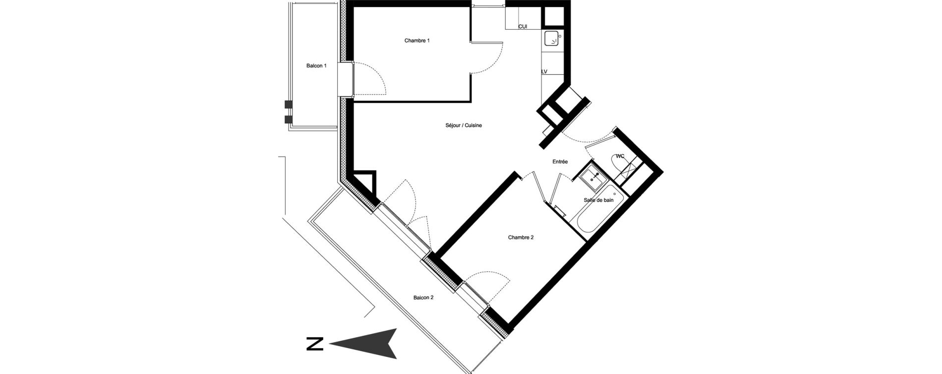 Appartement T3 meubl&eacute; de 42,33 m2 &agrave; Vars Centre