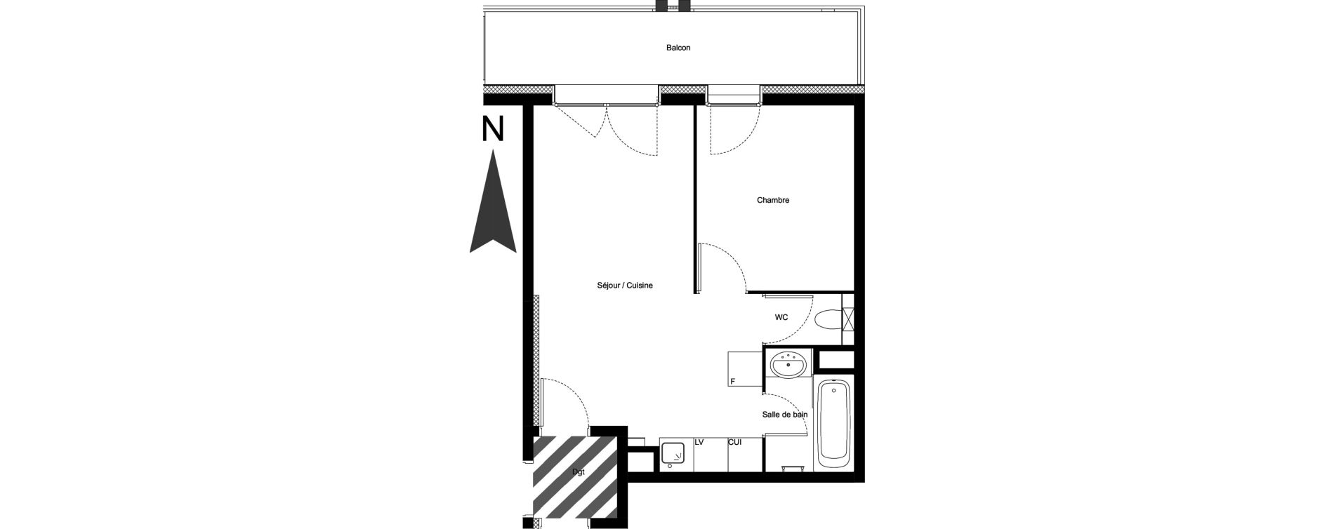 Appartement T2 meubl&eacute; de 35,70 m2 &agrave; Vars Centre