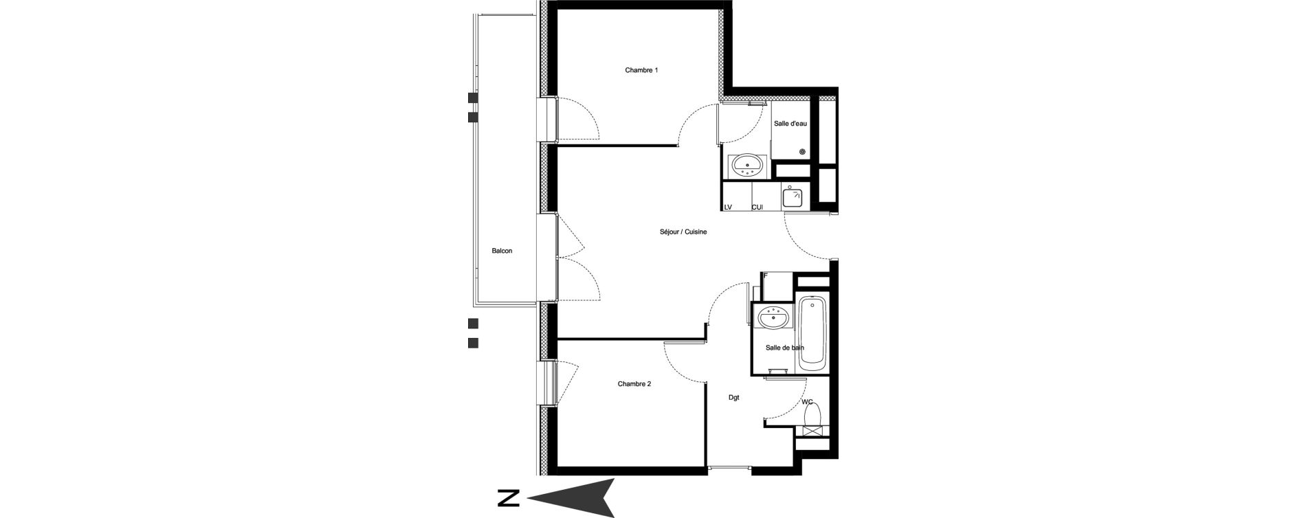 Appartement T3 meubl&eacute; de 46,92 m2 &agrave; Vars Centre