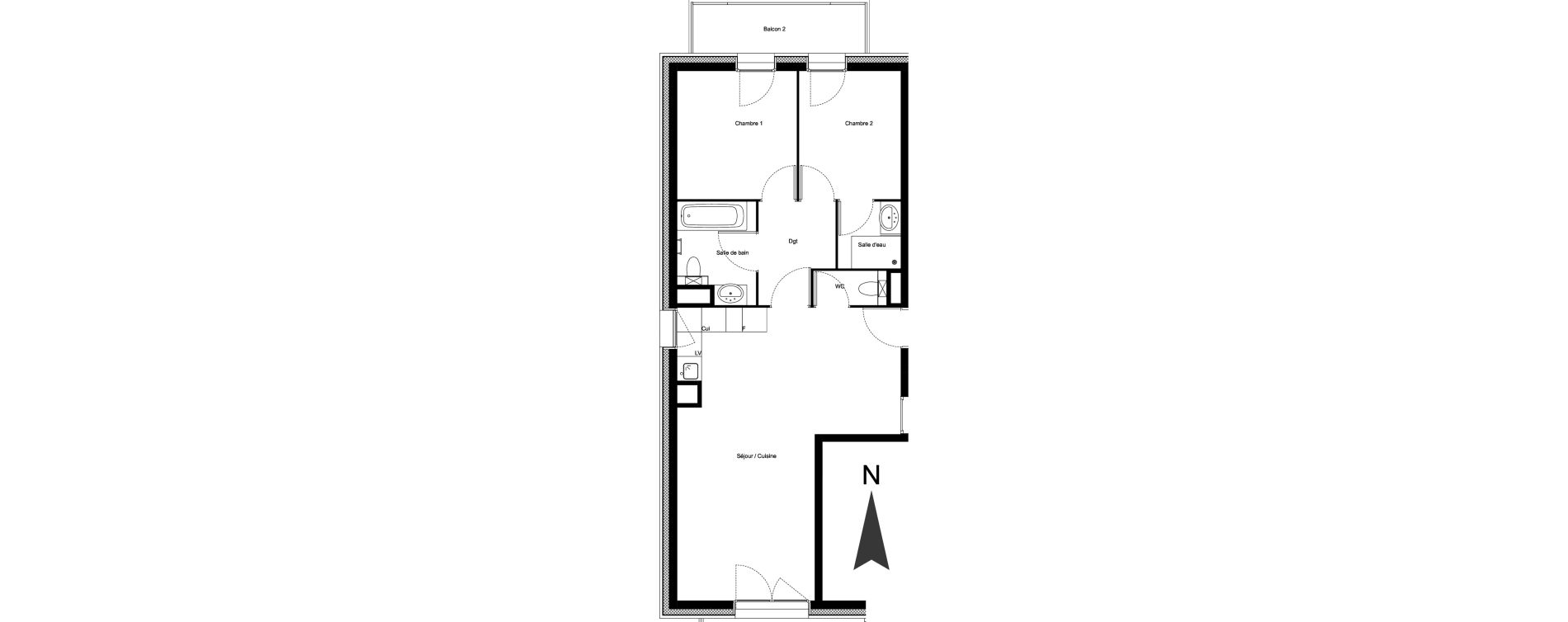Appartement T3 meubl&eacute; de 63,30 m2 &agrave; Vars Centre