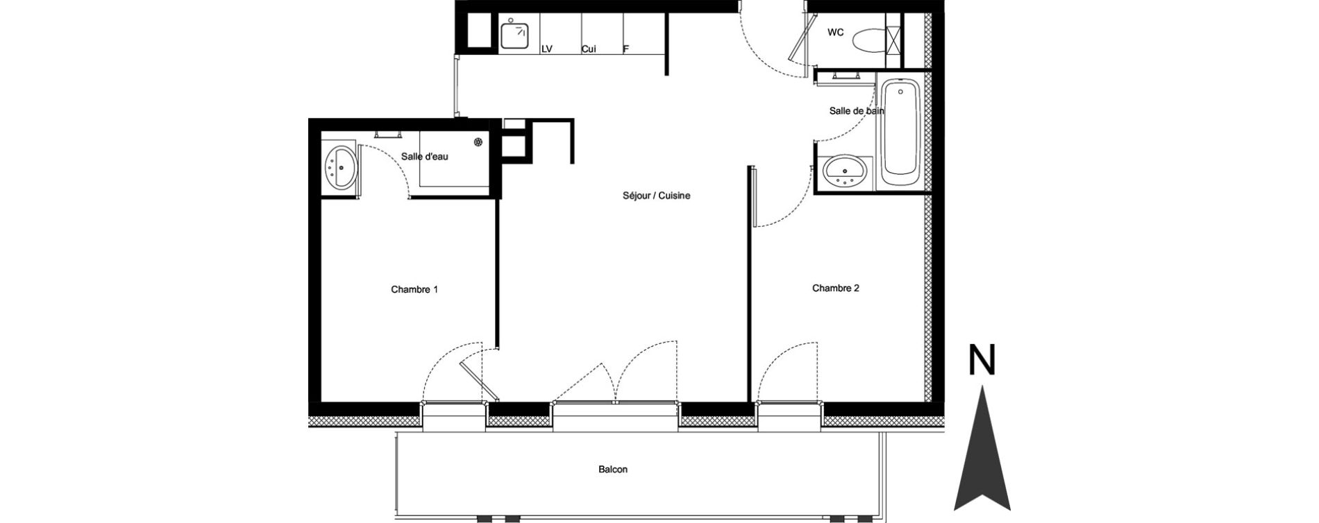 Appartement T3 meubl&eacute; de 45,07 m2 &agrave; Vars Centre