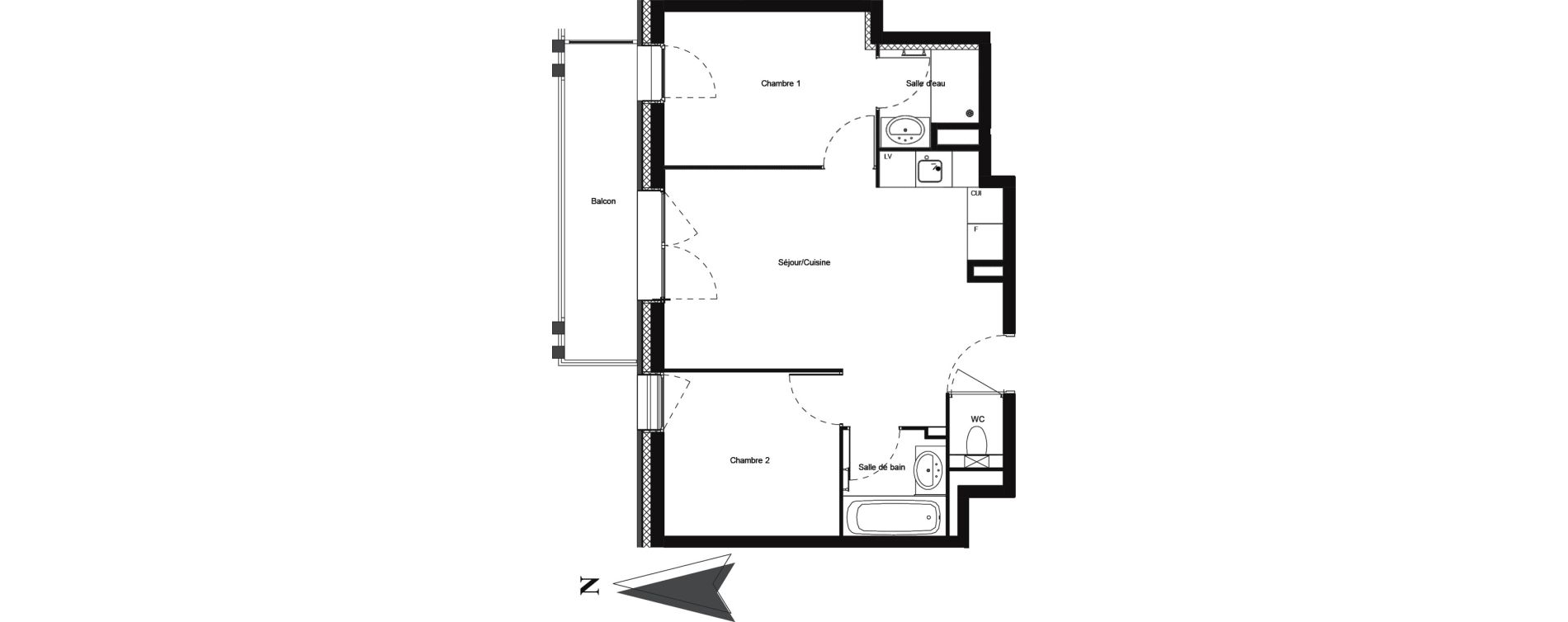 Appartement T3 meubl&eacute; de 45,46 m2 &agrave; Vars Centre