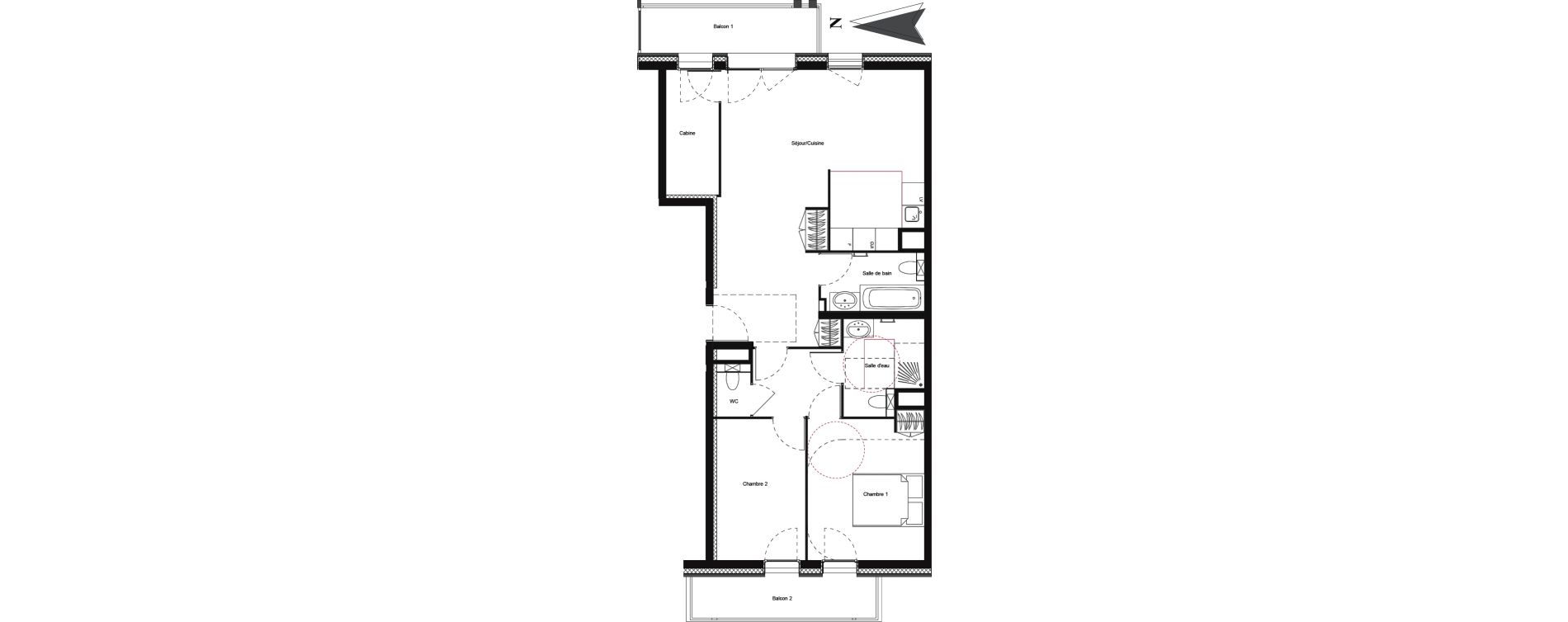 Appartement T3 meubl&eacute; de 76,02 m2 &agrave; Vars Centre