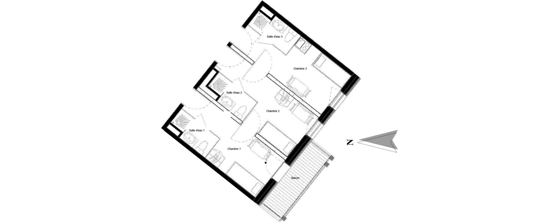 Appartement T3 de 41,36 m2 &agrave; Vars Les claux