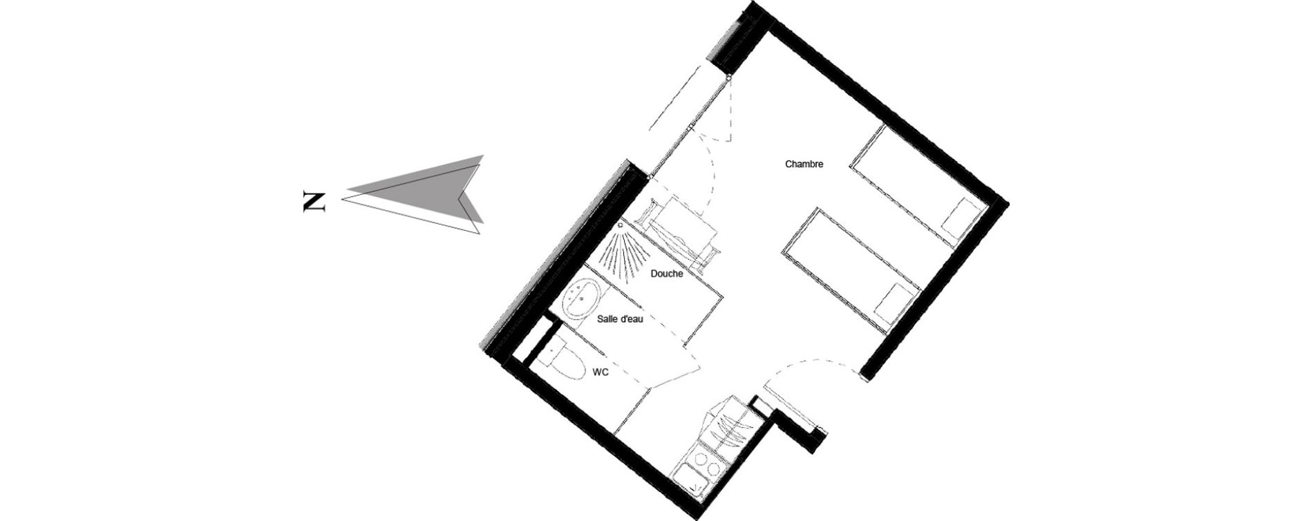 Appartement T1 de 22,57 m2 &agrave; Vars Les claux