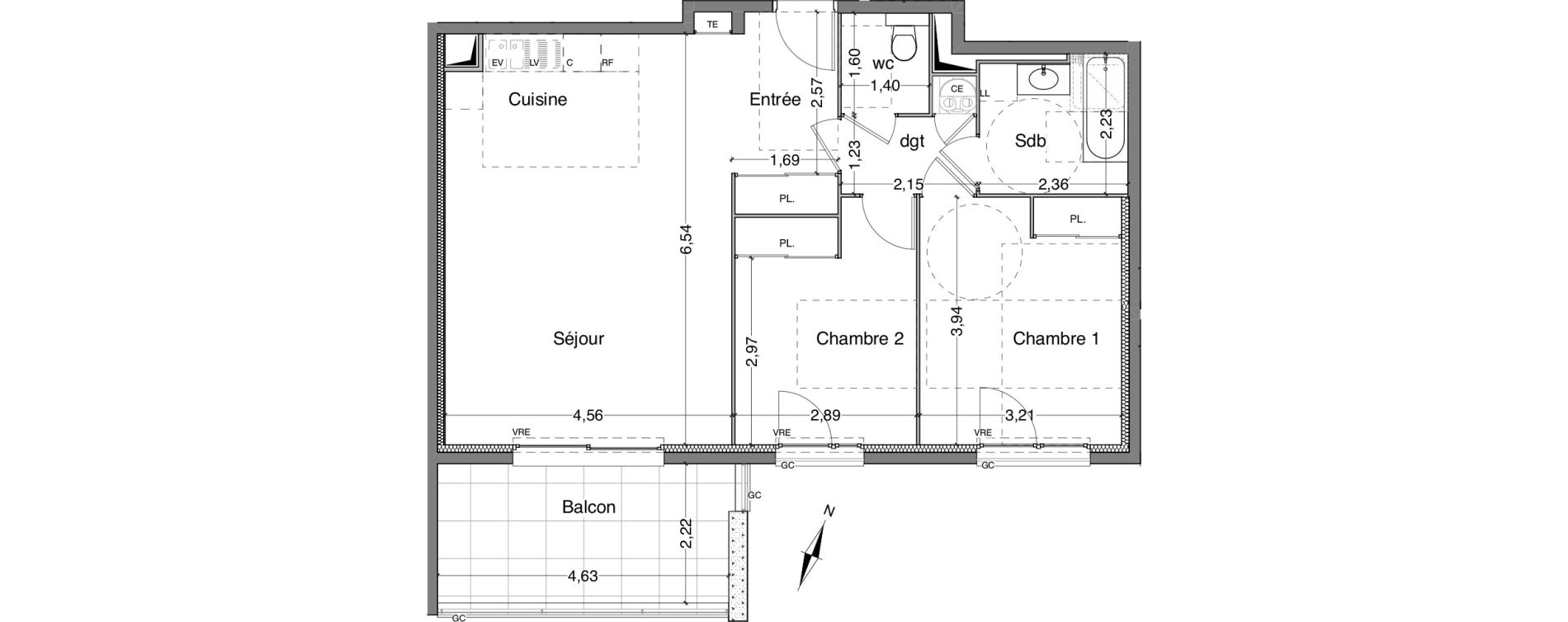 Appartement T3 de 68,24 m2 &agrave; Bandol Centre