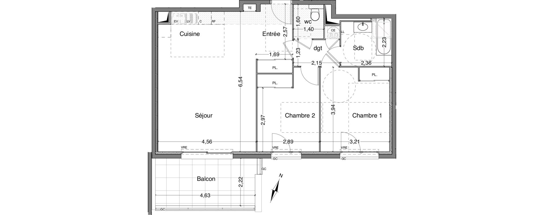 Appartement T3 de 68,24 m2 &agrave; Bandol Centre