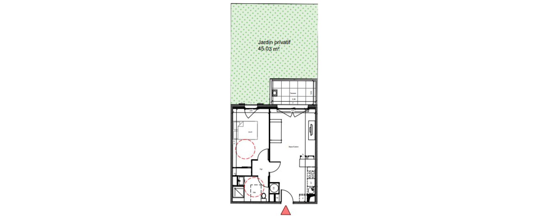 Appartement T2 de 43,69 m2 &agrave; Belgentier Centre
