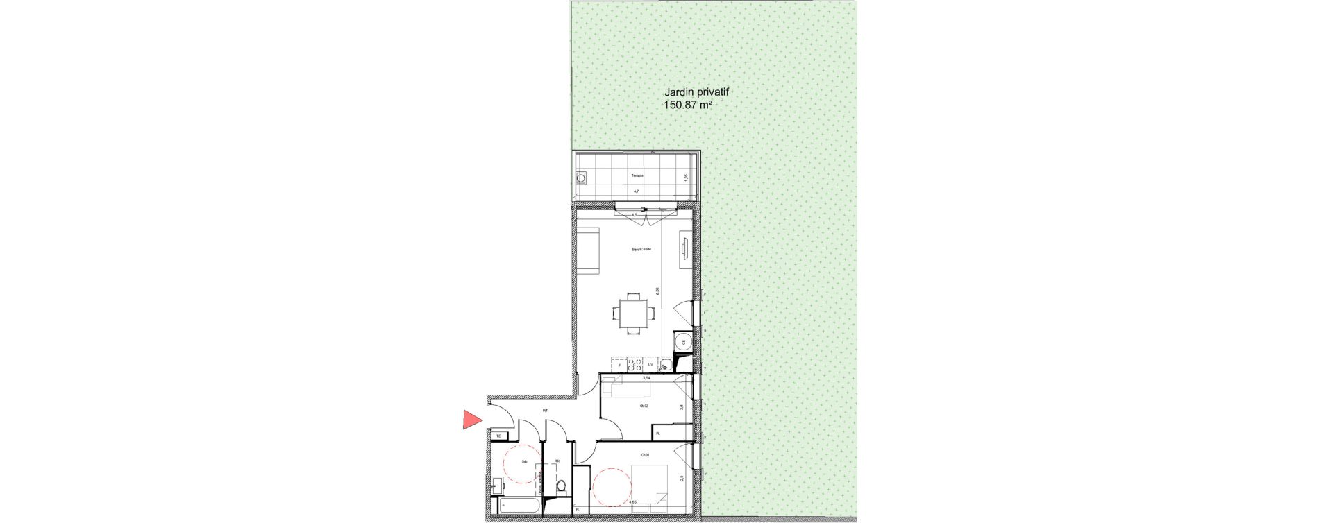 Appartement T3 de 65,26 m2 &agrave; Belgentier Centre