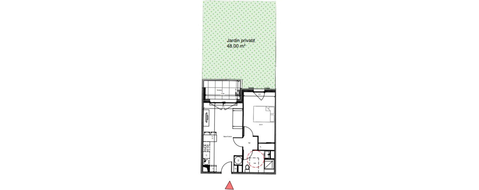 Appartement T2 de 40,19 m2 &agrave; Belgentier Centre