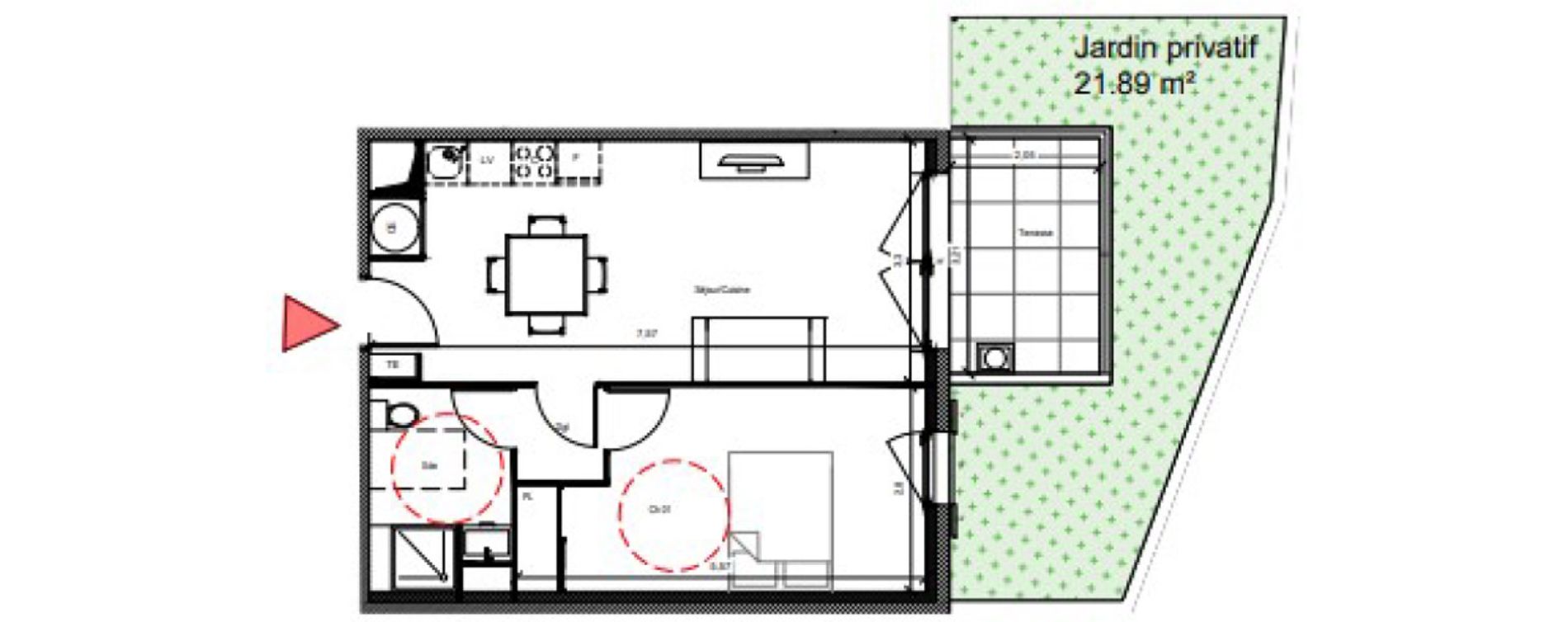 Appartement T2 de 44,68 m2 &agrave; Belgentier Centre