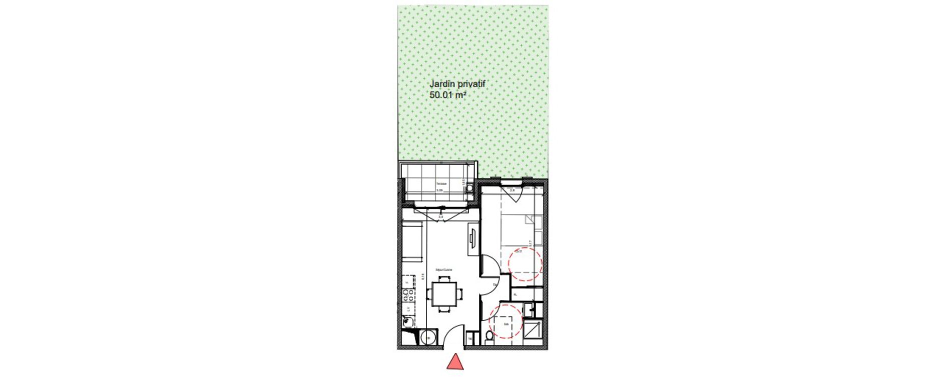 Appartement T2 de 40,06 m2 &agrave; Belgentier Centre
