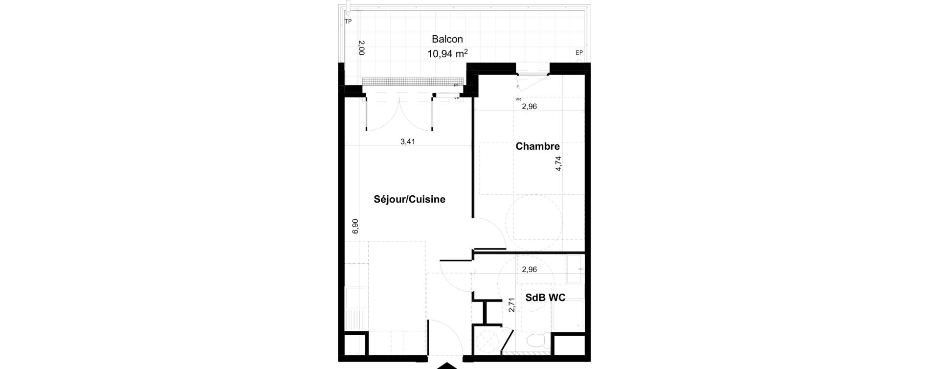 Appartement T2 de 44,21 m2 &agrave; Bormes-Les-Mimosas Centre