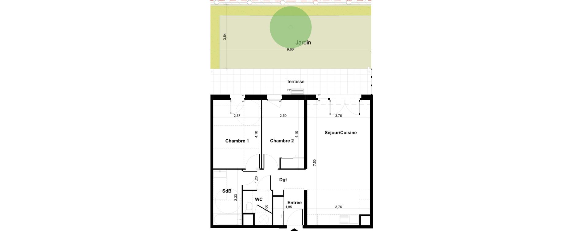 Appartement T3 de 66,54 m2 &agrave; Bormes-Les-Mimosas Centre