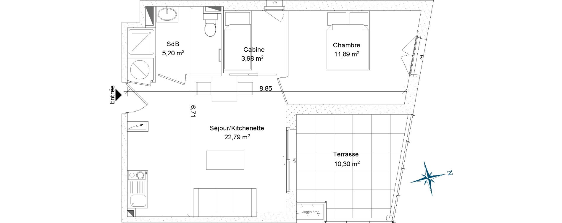 Appartement T2 de 43,86 m2 &agrave; Bormes-Les-Mimosas La favi&egrave;re