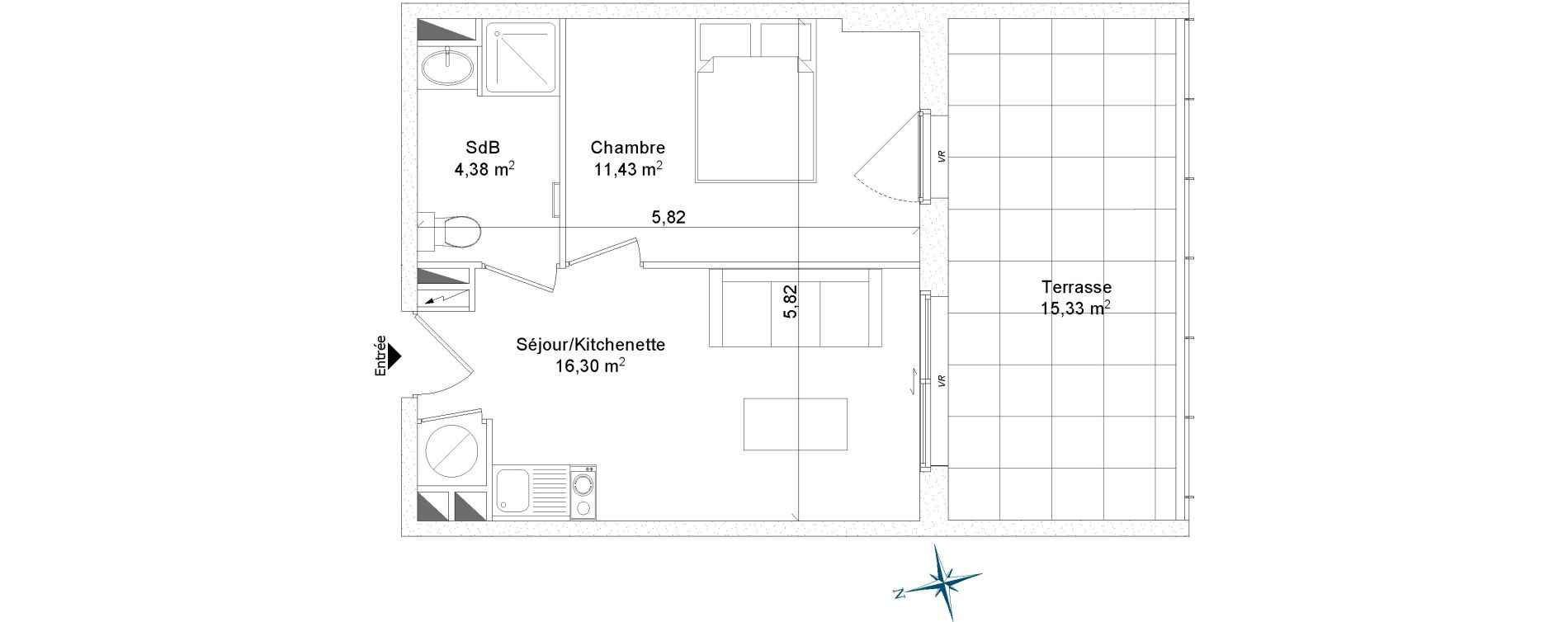 Appartement T2 de 32,11 m2 &agrave; Bormes-Les-Mimosas La favi&egrave;re