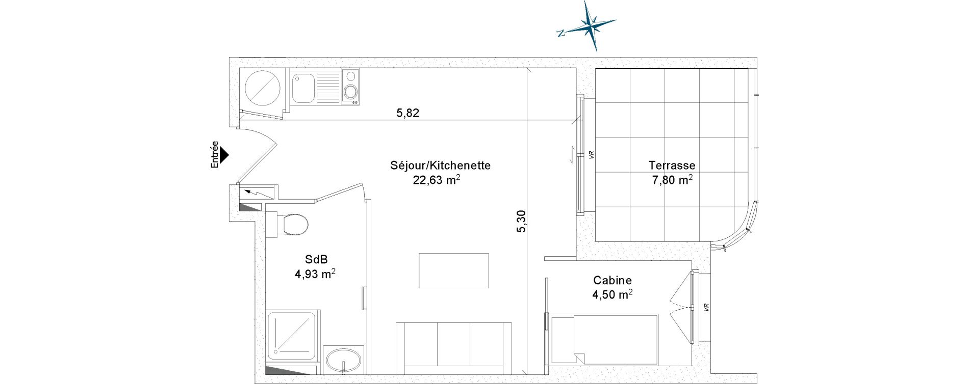 Appartement T1 de 32,06 m2 &agrave; Bormes-Les-Mimosas La favi&egrave;re