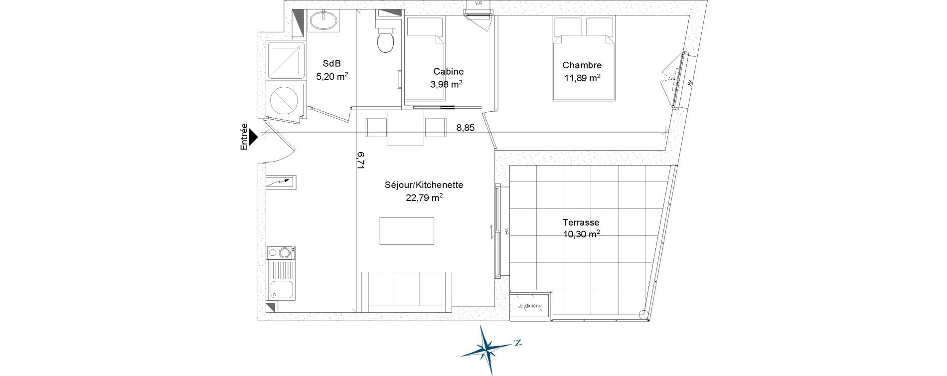 Appartement T2 de 43,86 m2 &agrave; Bormes-Les-Mimosas La favi&egrave;re