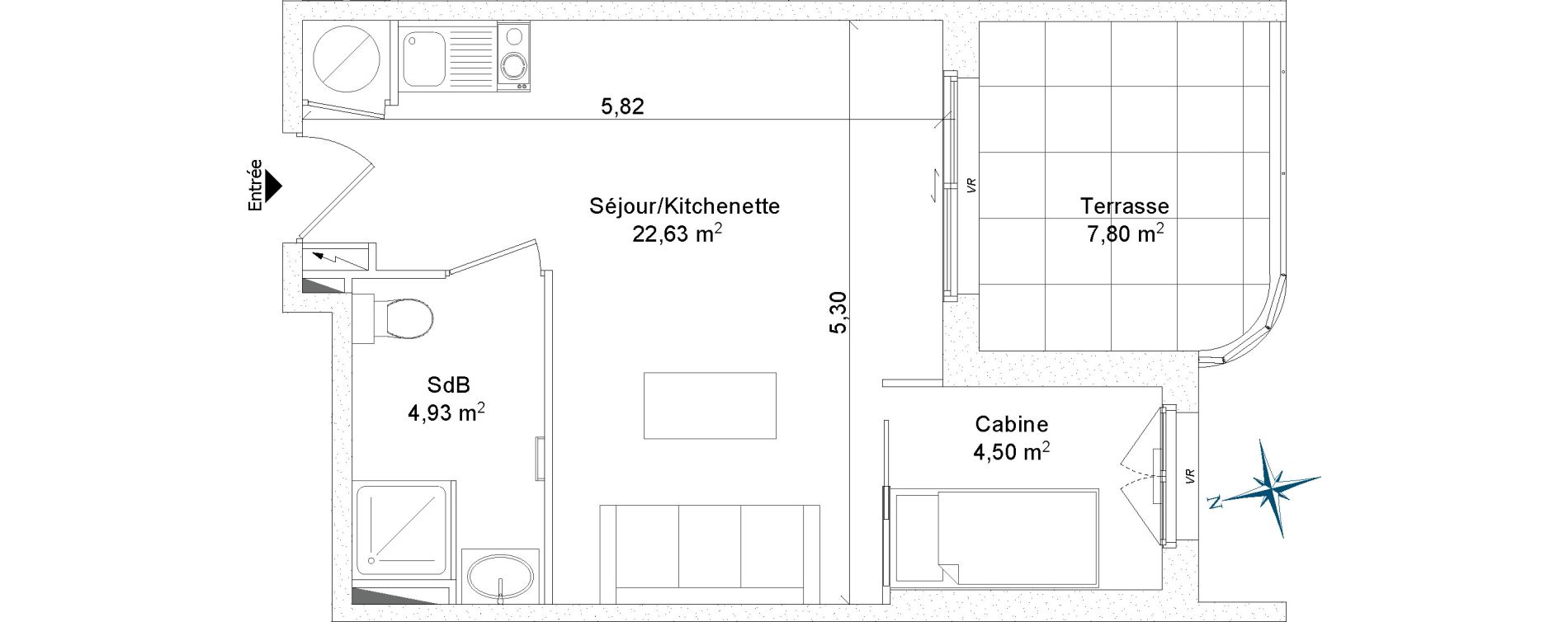 Appartement T1 de 32,06 m2 &agrave; Bormes-Les-Mimosas La favi&egrave;re