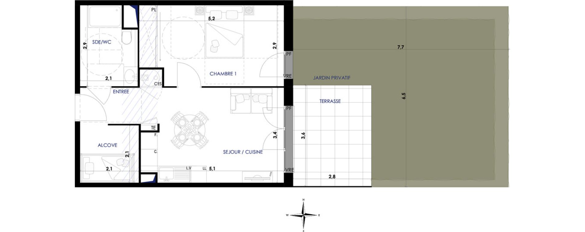 Appartement T2 de 45,00 m2 &agrave; Bormes-Les-Mimosas Pr&eacute; des boeufs