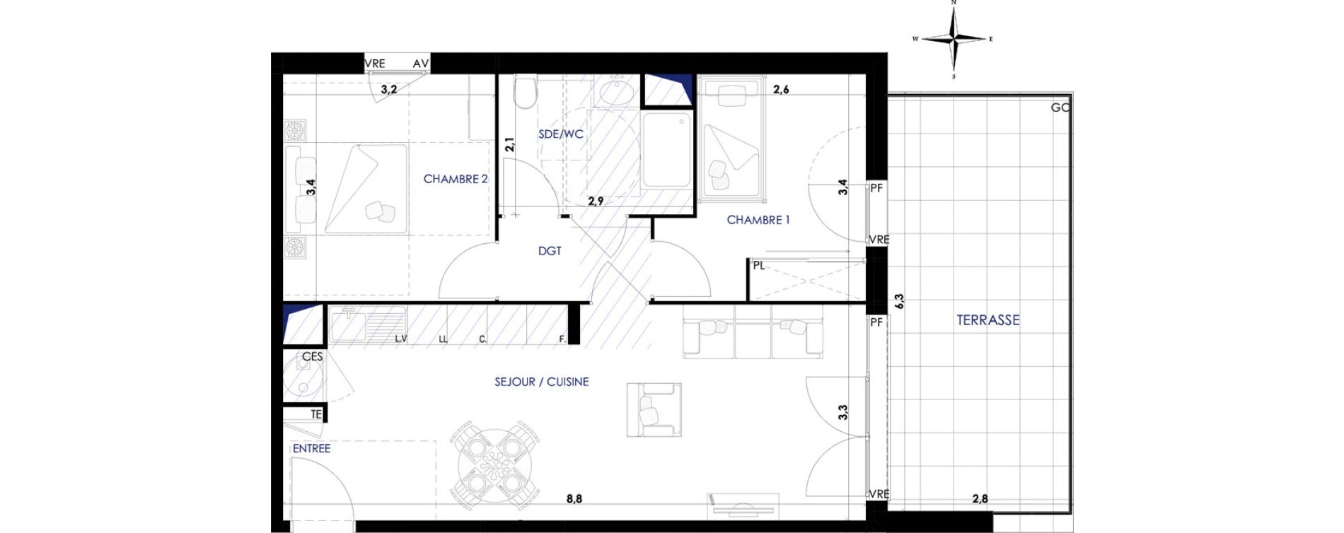 Appartement T3 de 56,60 m2 &agrave; Bormes-Les-Mimosas Pr&eacute; des boeufs