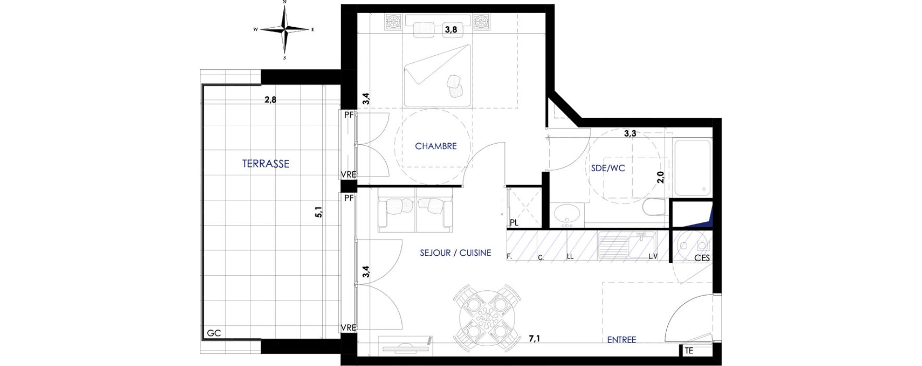 Appartement T2 de 38,80 m2 &agrave; Bormes-Les-Mimosas Pr&eacute; des boeufs
