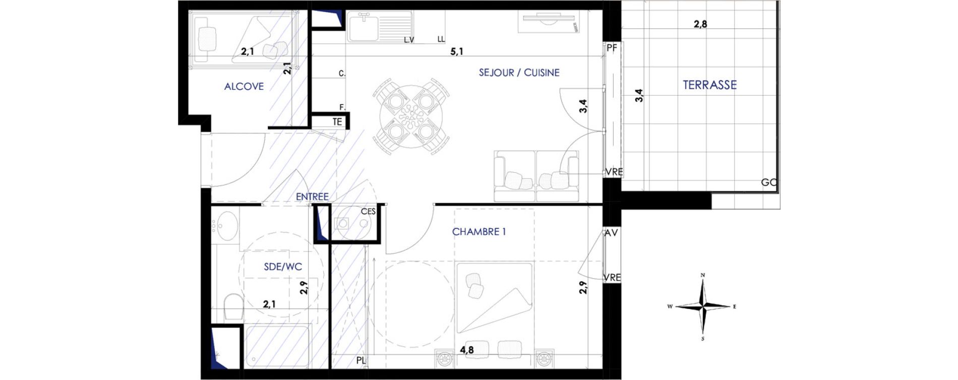 Appartement T2 de 43,00 m2 &agrave; Bormes-Les-Mimosas Pr&eacute; des boeufs