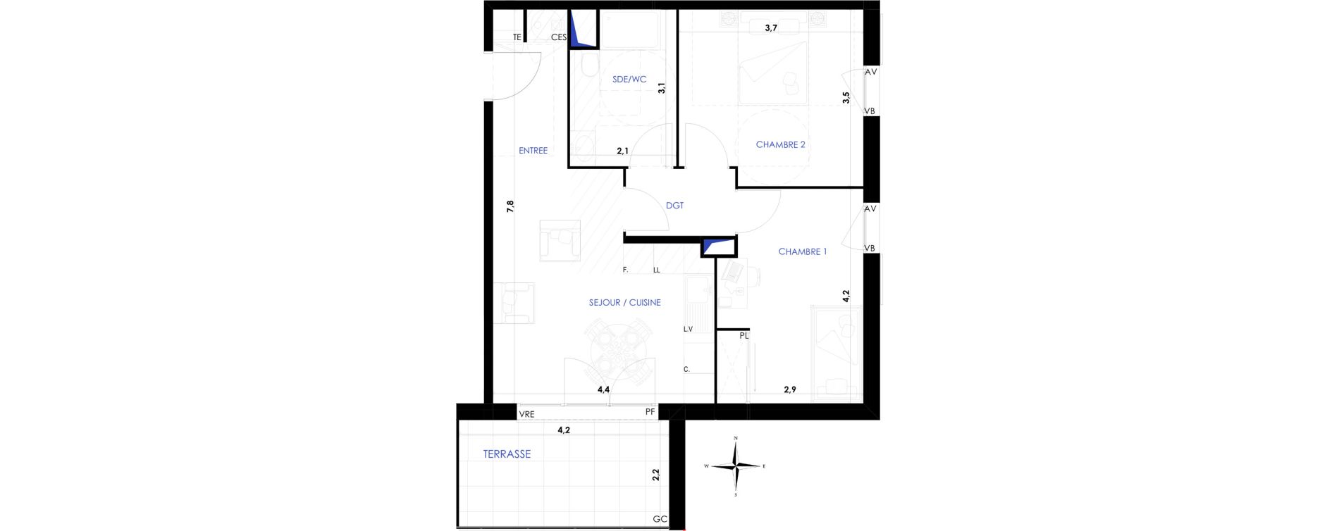 Appartement T3 de 53,60 m2 &agrave; Bormes-Les-Mimosas Pr&eacute; des boeufs