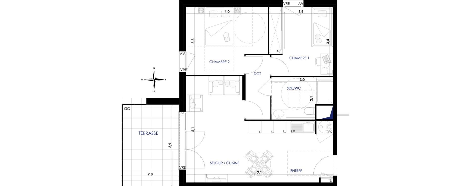 Appartement T3 de 58,60 m2 &agrave; Bormes-Les-Mimosas Pr&eacute; des boeufs