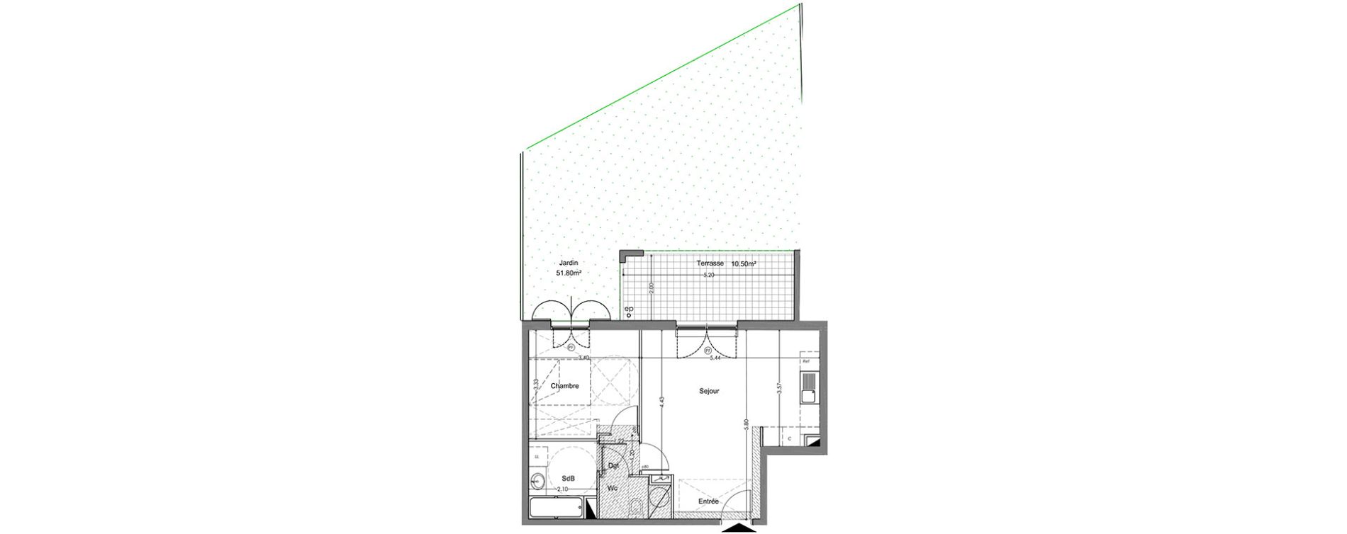 Appartement T2 de 46,00 m2 &agrave; Bormes-Les-Mimosas Centre