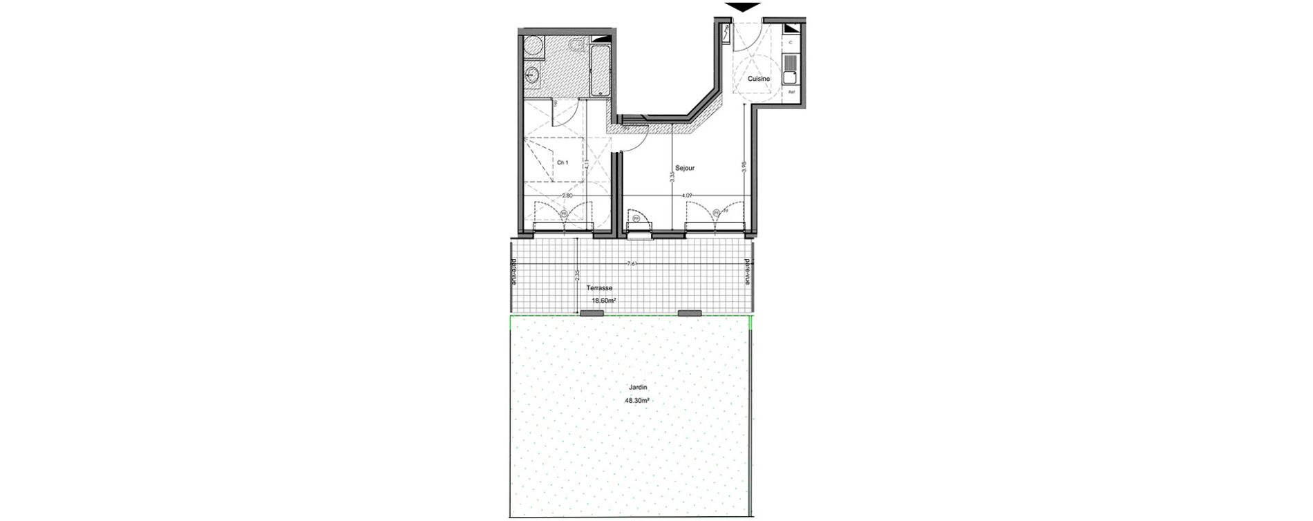 Appartement T2 de 38,10 m2 &agrave; Bormes-Les-Mimosas Centre