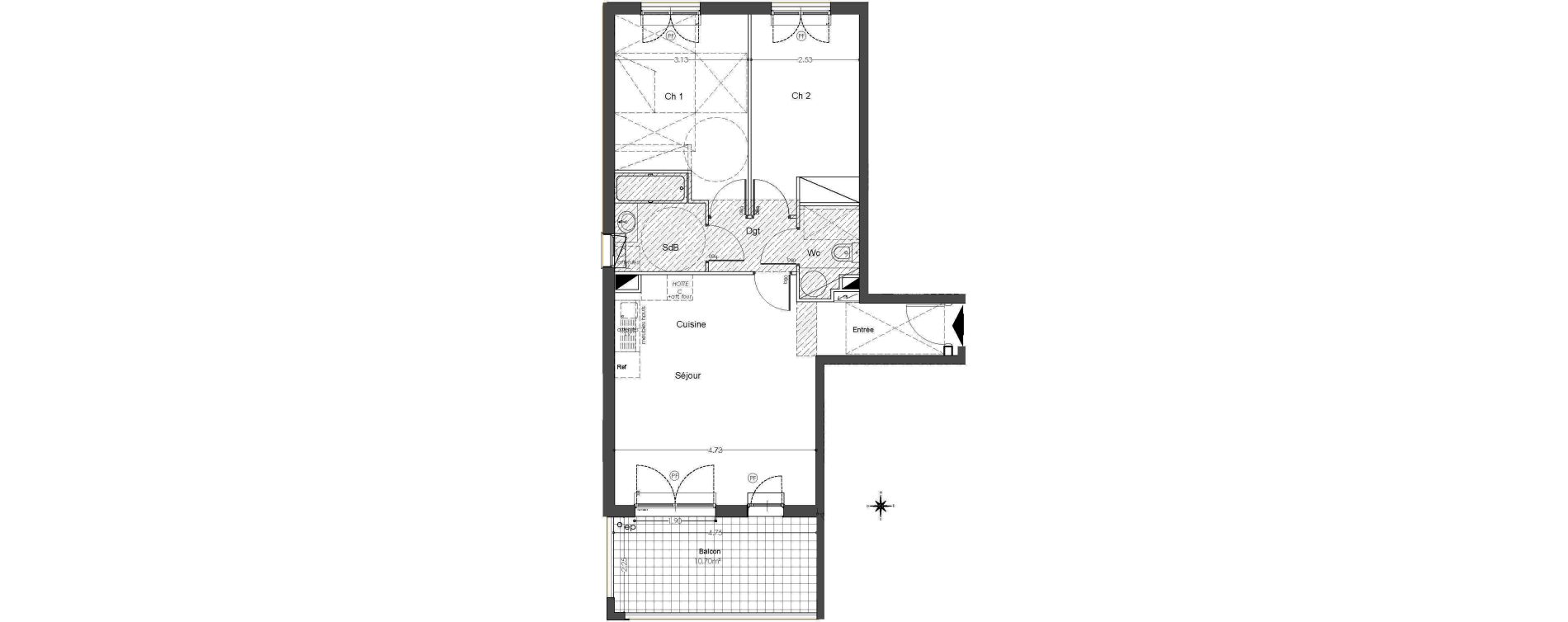 Appartement T3 de 63,05 m2 &agrave; Bormes-Les-Mimosas Centre