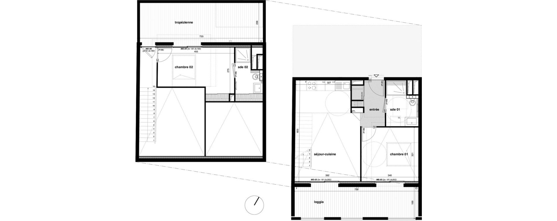 Duplex T3 de 57,04 m2 &agrave; Bormes-Les-Mimosas Le pin