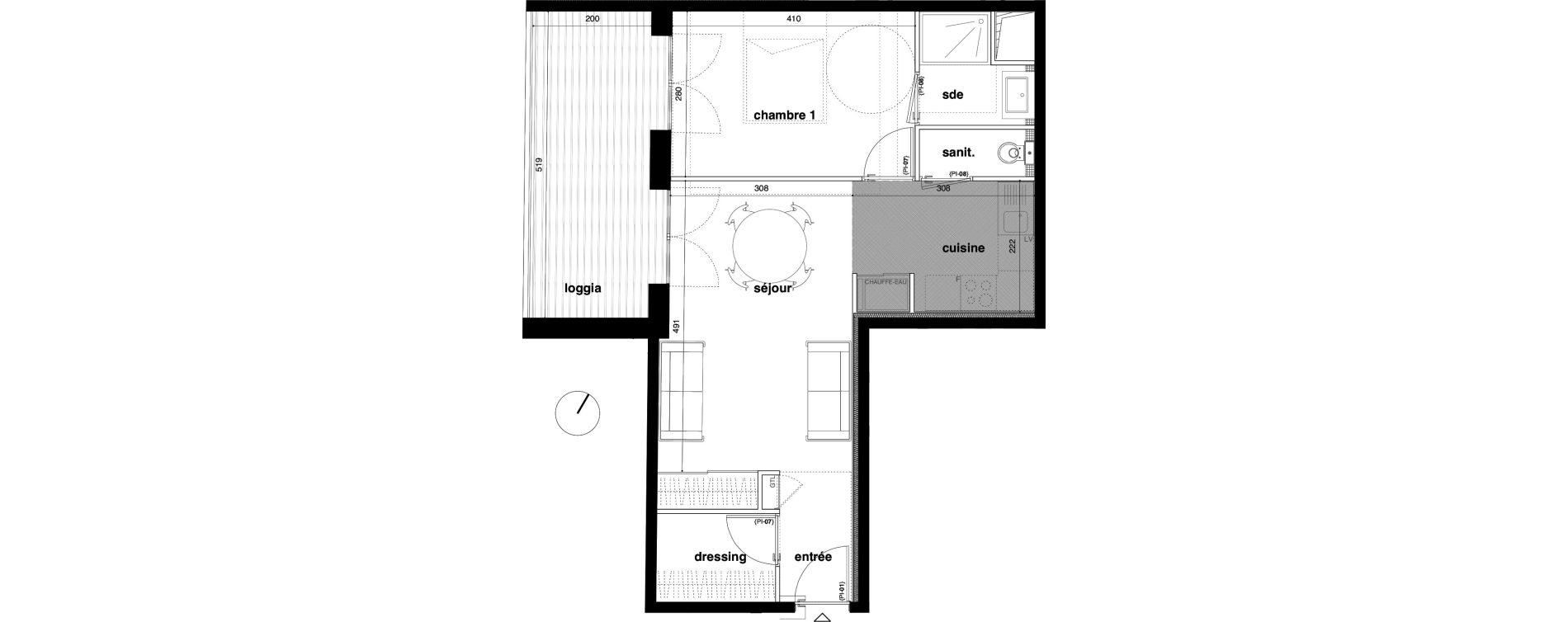 Appartement T2 de 45,39 m2 &agrave; Bormes-Les-Mimosas Le pin
