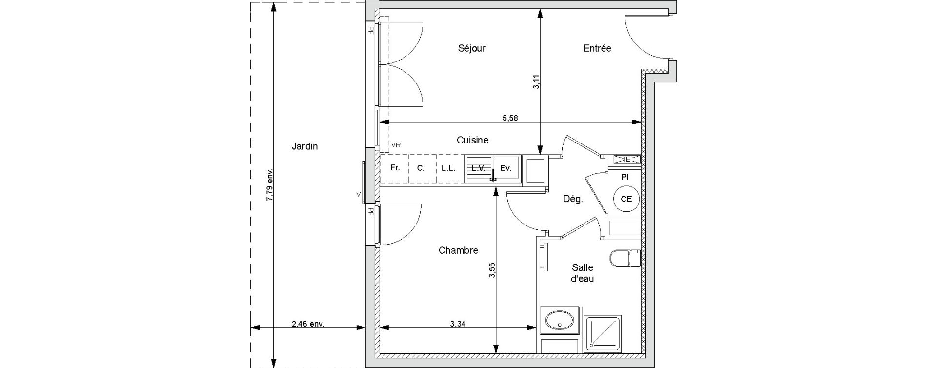 Appartement T2 de 39,80 m2 &agrave; Bormes-Les-Mimosas Bormes les mimosas le pin