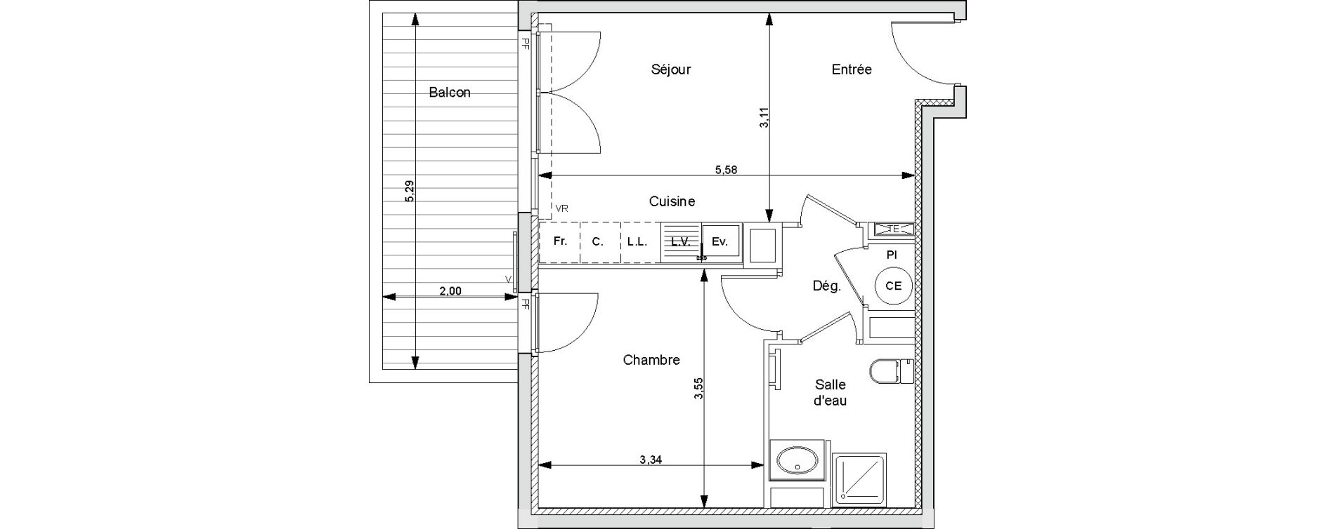 Appartement T2 de 39,80 m2 &agrave; Bormes-Les-Mimosas Bormes les mimosas le pin