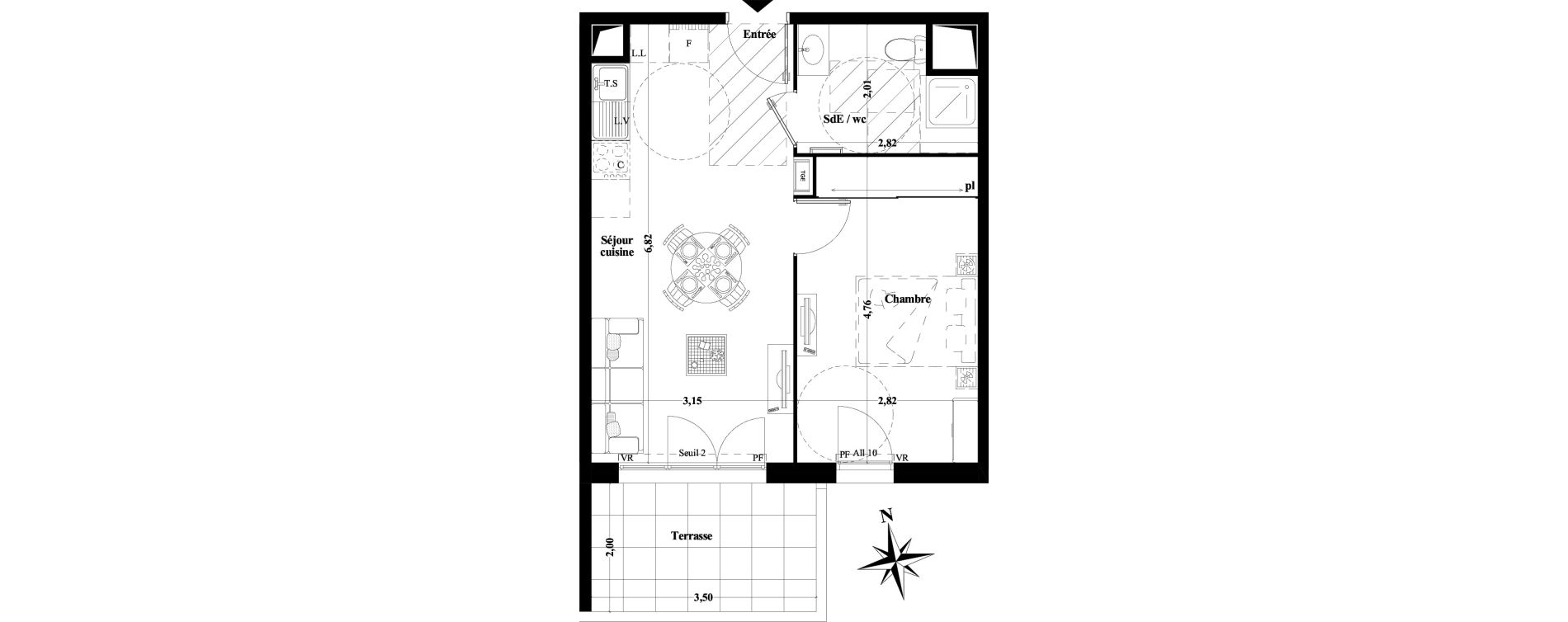 Appartement T2 de 39,40 m2 &agrave; Brignoles Centre