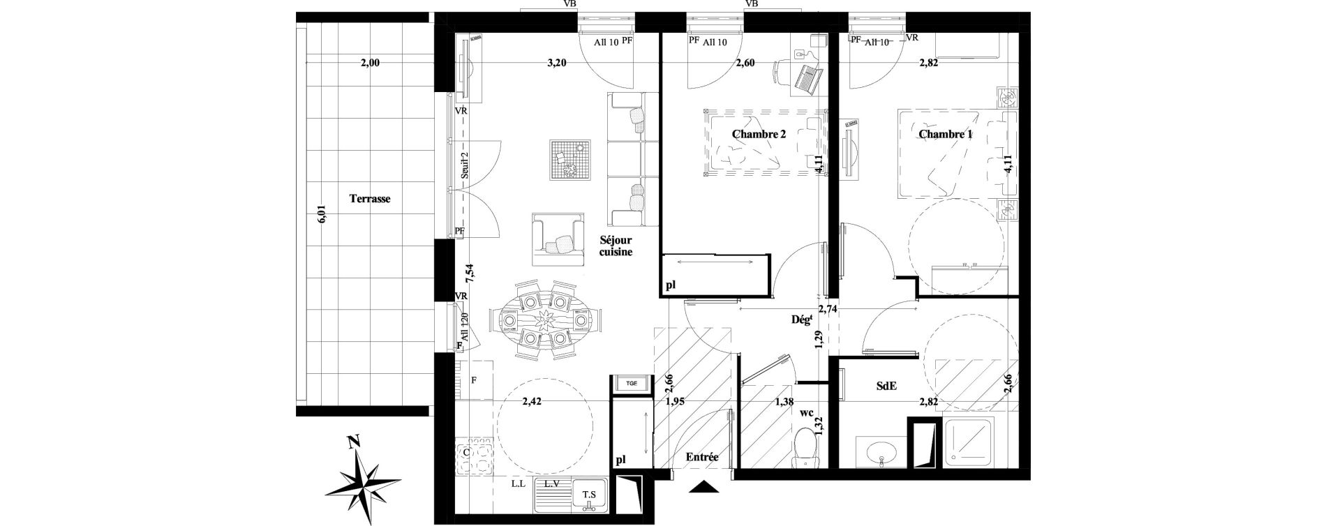 Appartement T3 de 59,43 m2 &agrave; Brignoles Centre