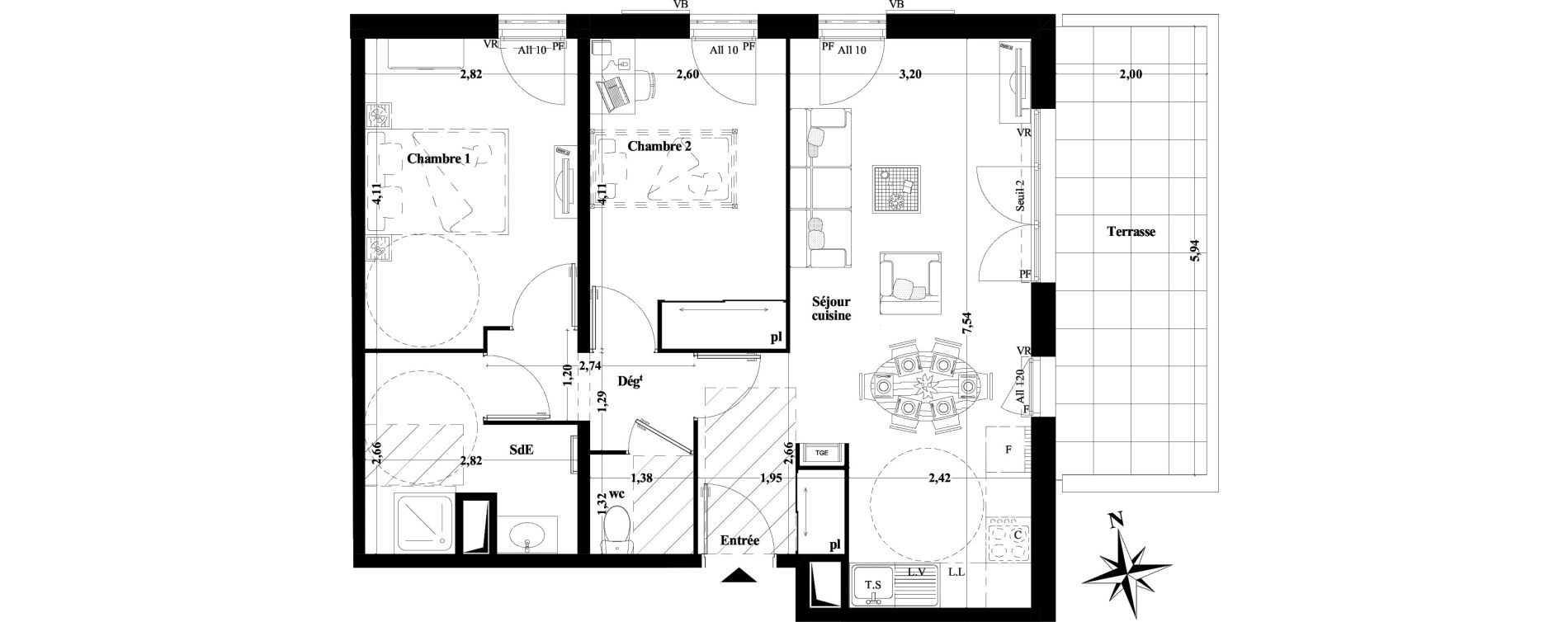 Appartement T3 de 59,43 m2 à Brignoles Centre