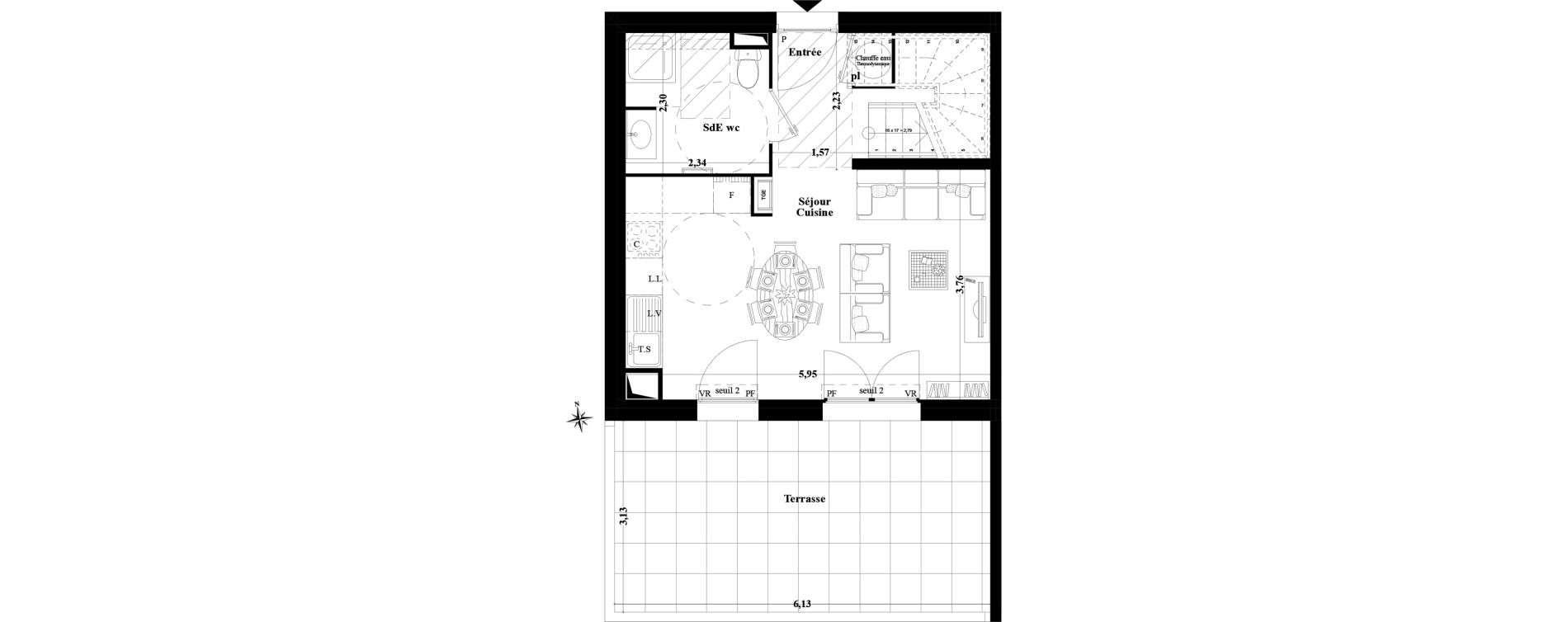 Duplex T3 de 60,44 m2 &agrave; Brignoles Centre