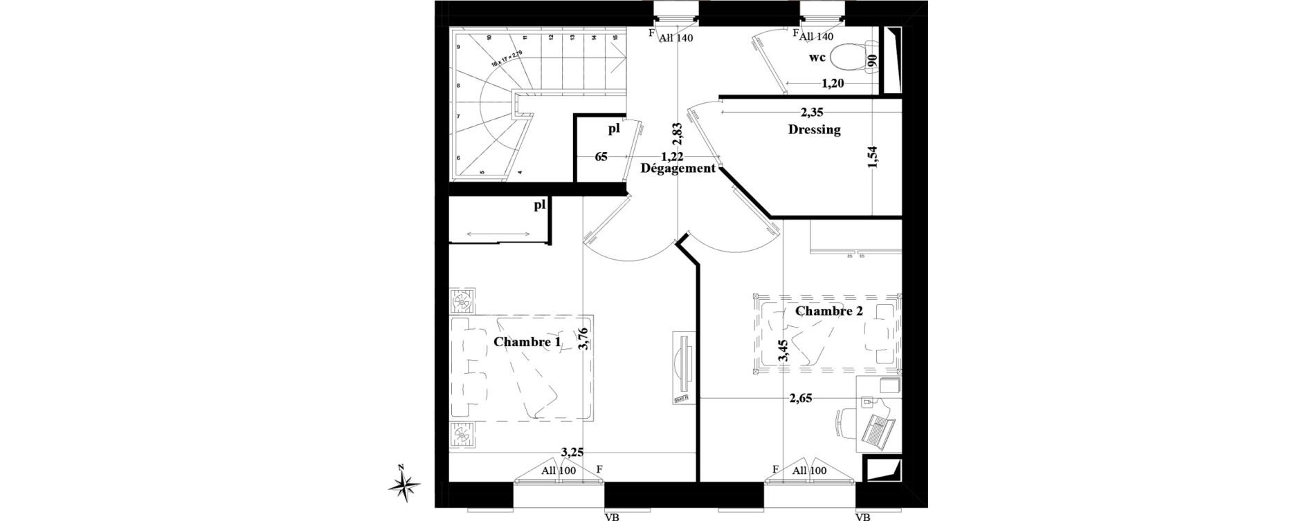 Duplex T3 de 60,44 m2 &agrave; Brignoles Centre
