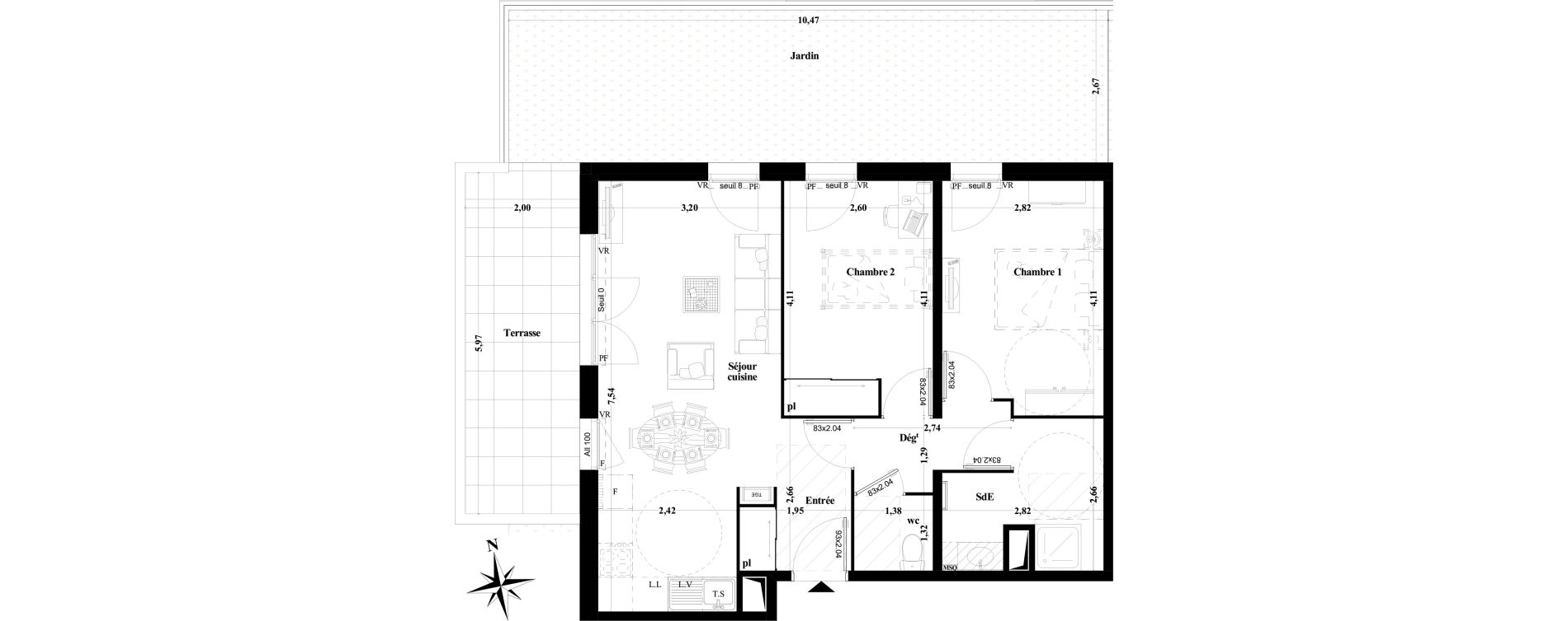 Appartement T3 de 59,43 m2 &agrave; Brignoles Centre