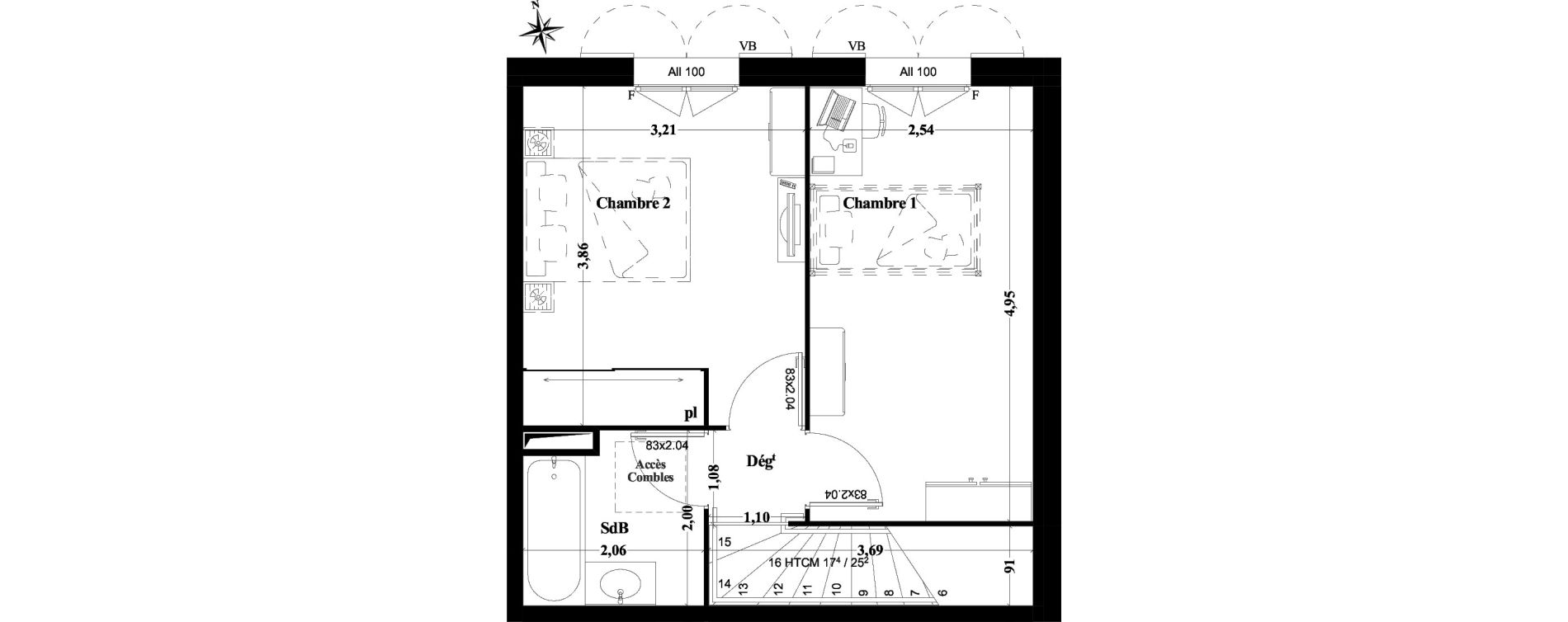 Appartement T3 de 60,17 m2 &agrave; Brignoles Centre