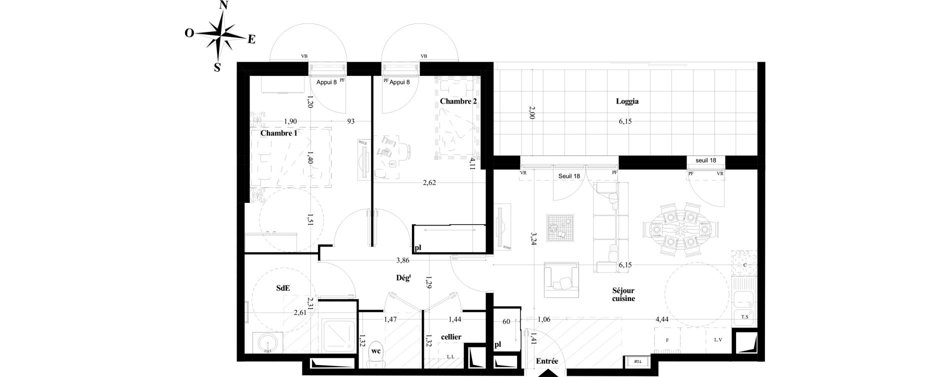 Appartement T3 de 62,48 m2 &agrave; Brignoles Centre