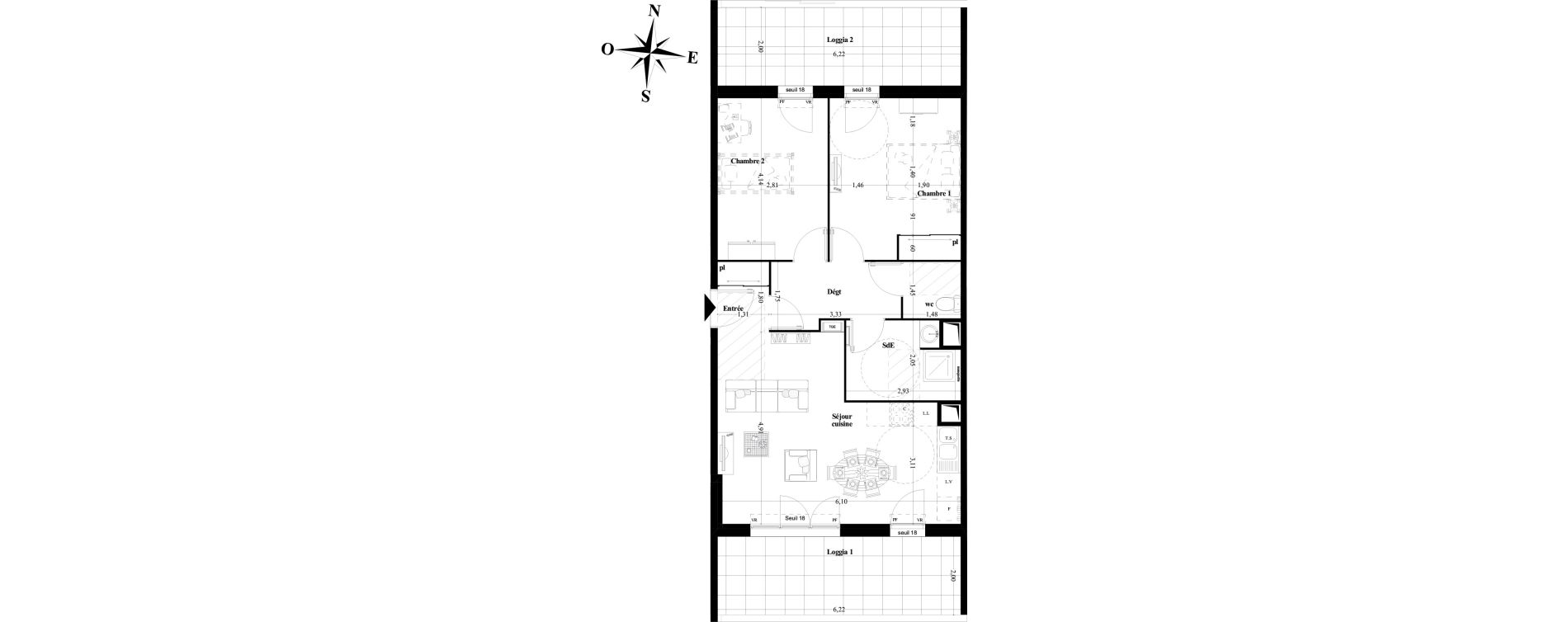 Appartement T3 de 65,43 m2 &agrave; Brignoles Centre
