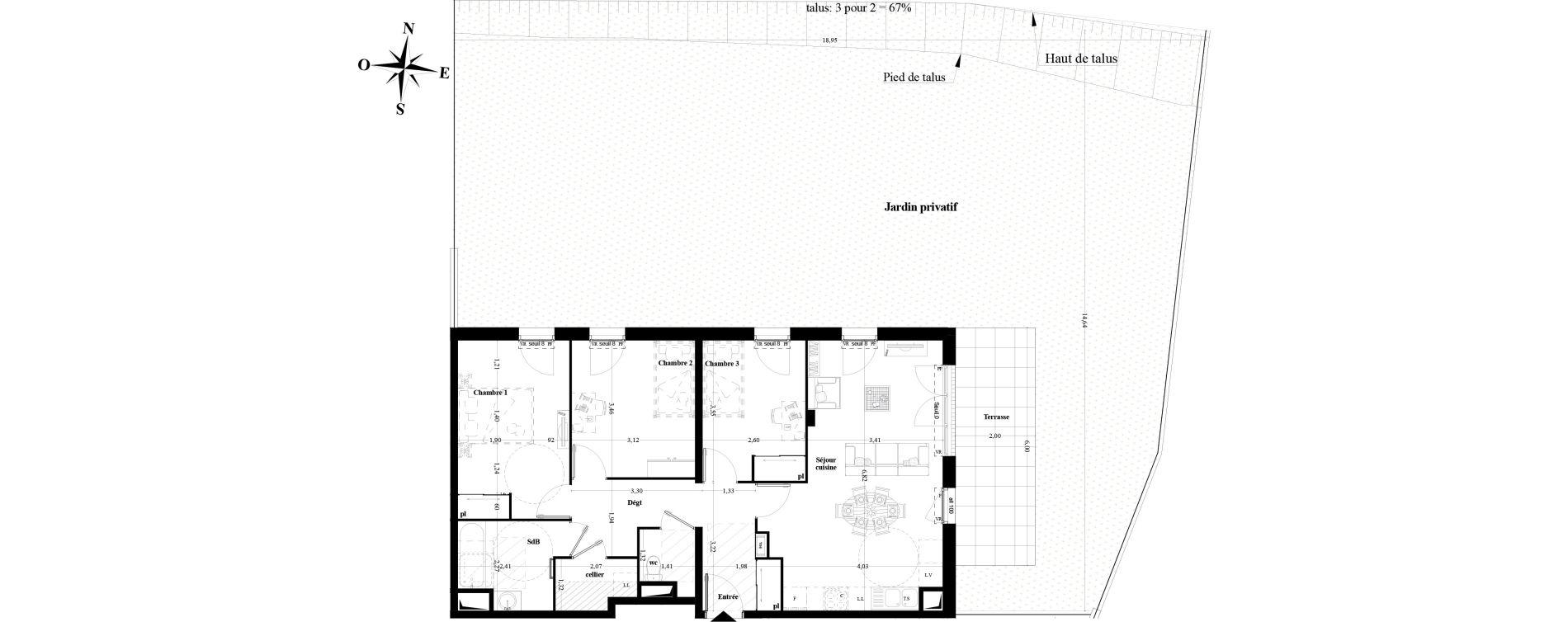 Appartement T4 de 78,39 m2 &agrave; Brignoles Centre